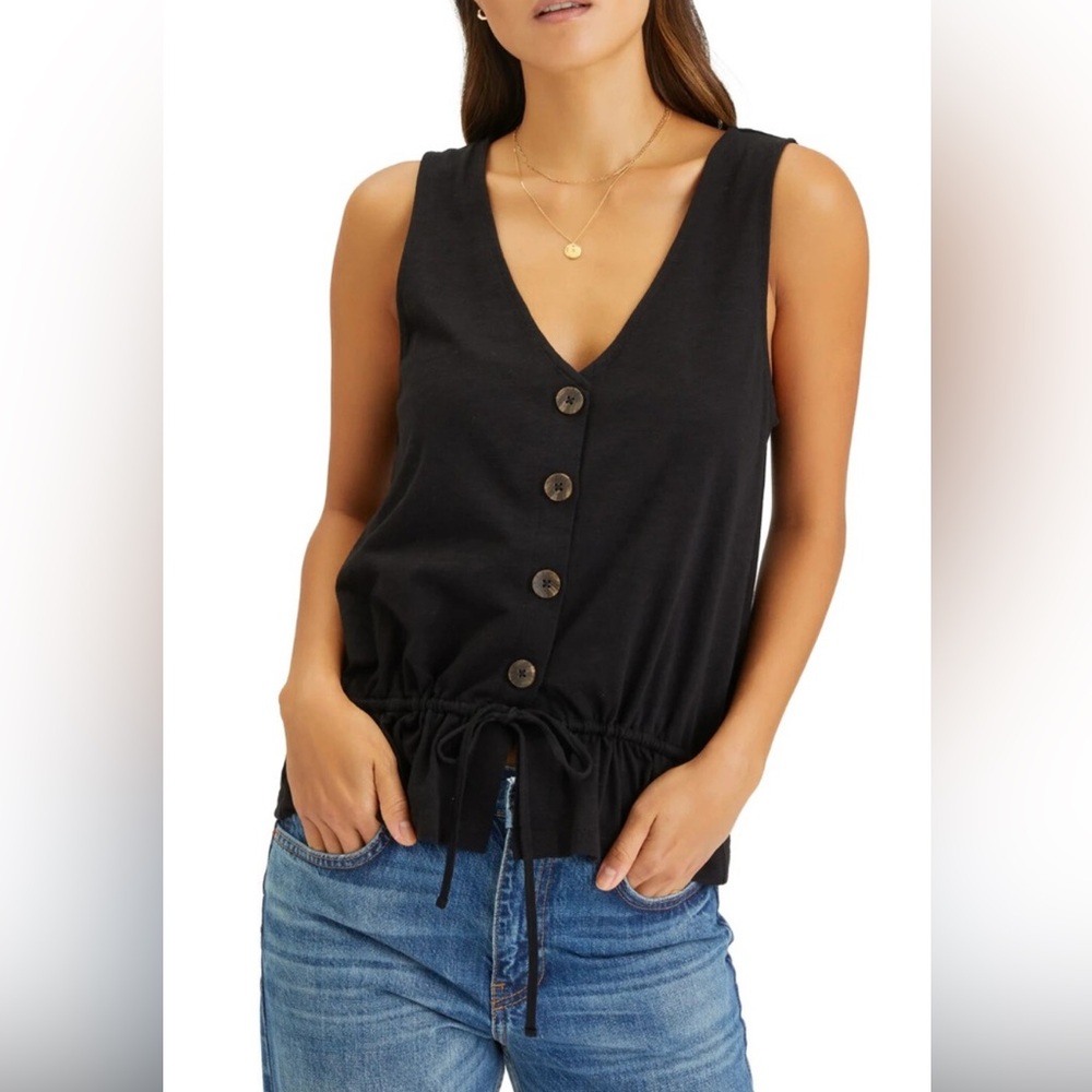 Sanctuary Heartstrings Button-Up Top Black